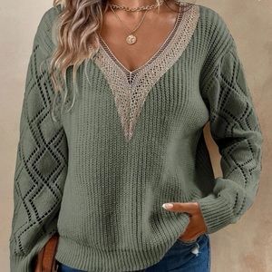 Large v-neck sweater